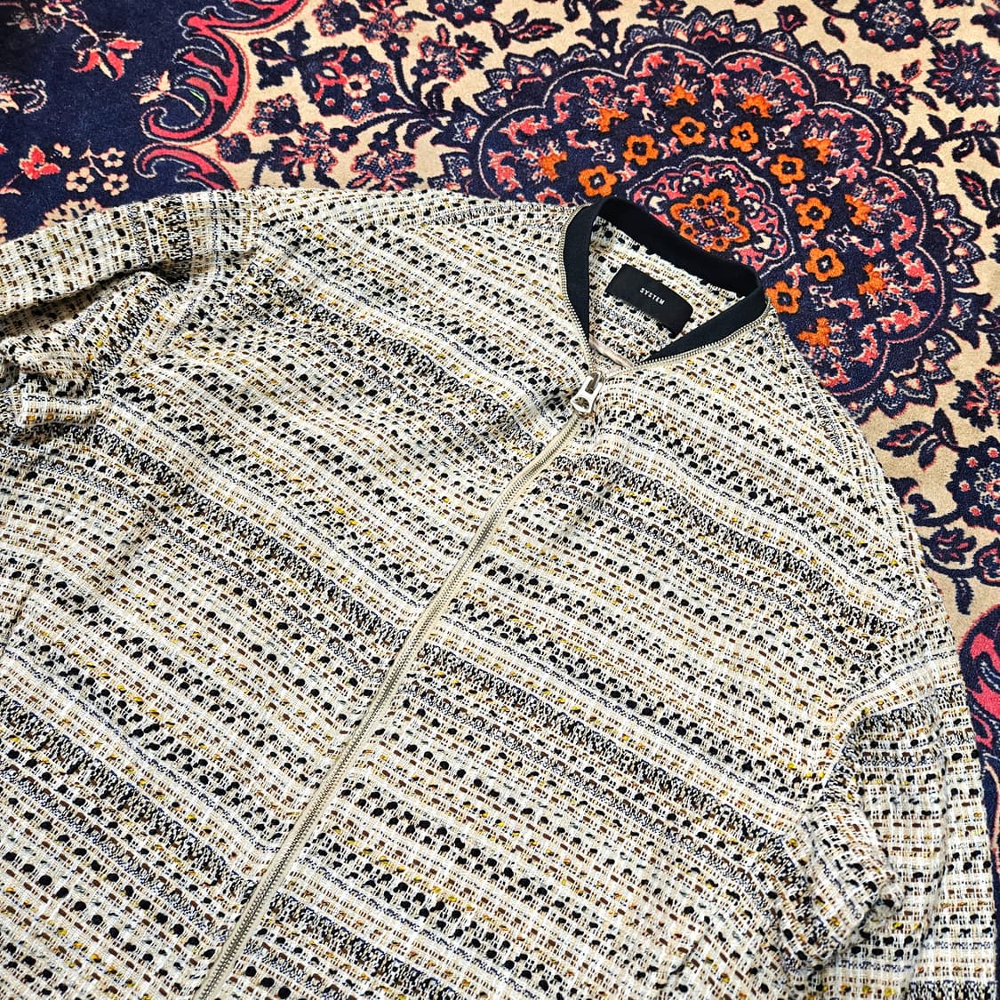 시스탬(SYSTEM) 트위드 봄버자켓 88 size 상품이미지2