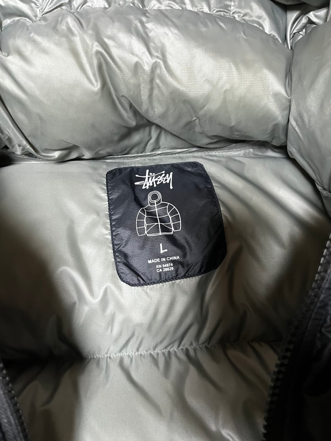 스투시 다운 파카 마이크로 립스탑 팬텀 블랙 L 상품이미지4