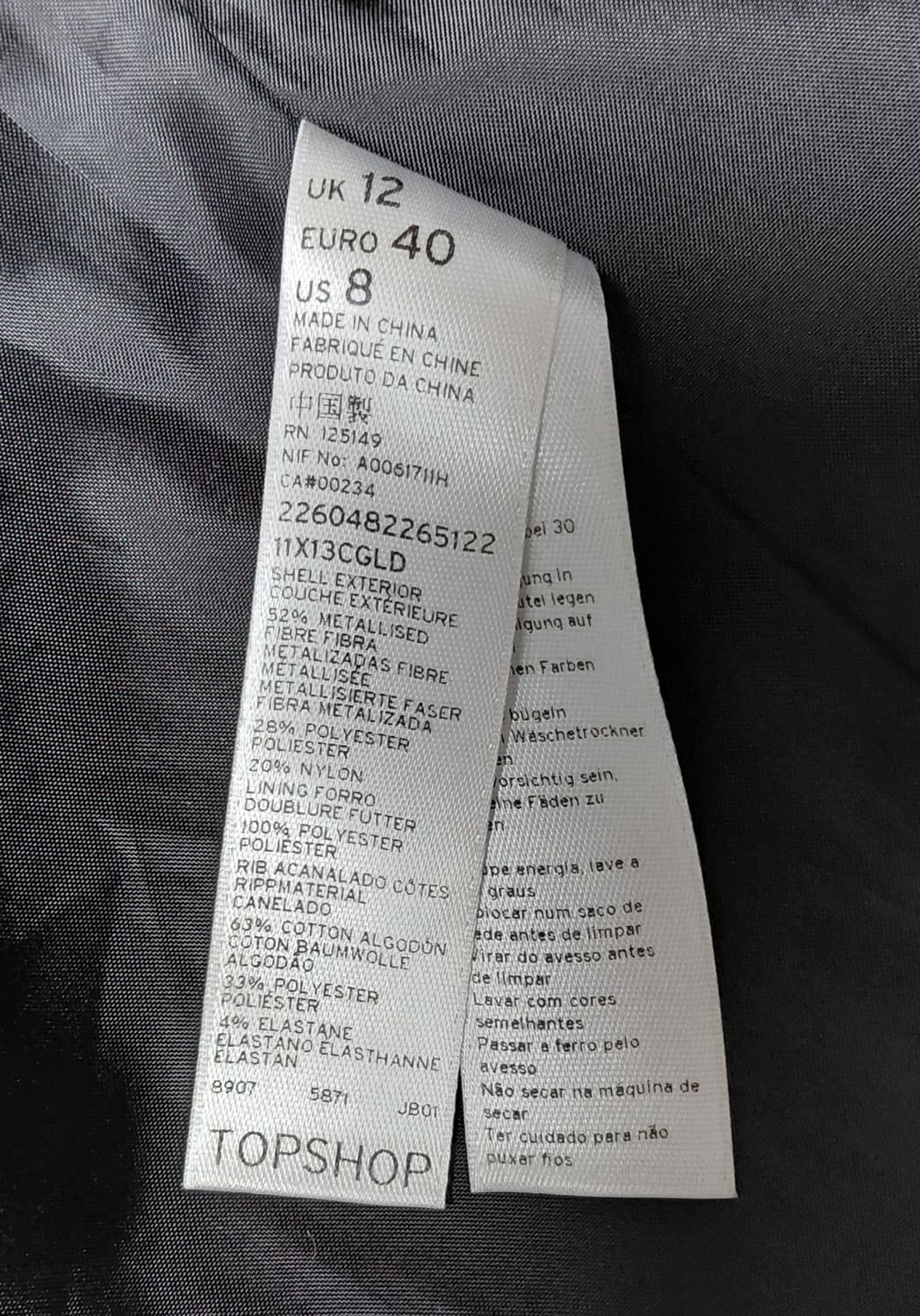 Topshop 패턴 블루종 EU40/US8/UK12 (95/M) 상품이미지5