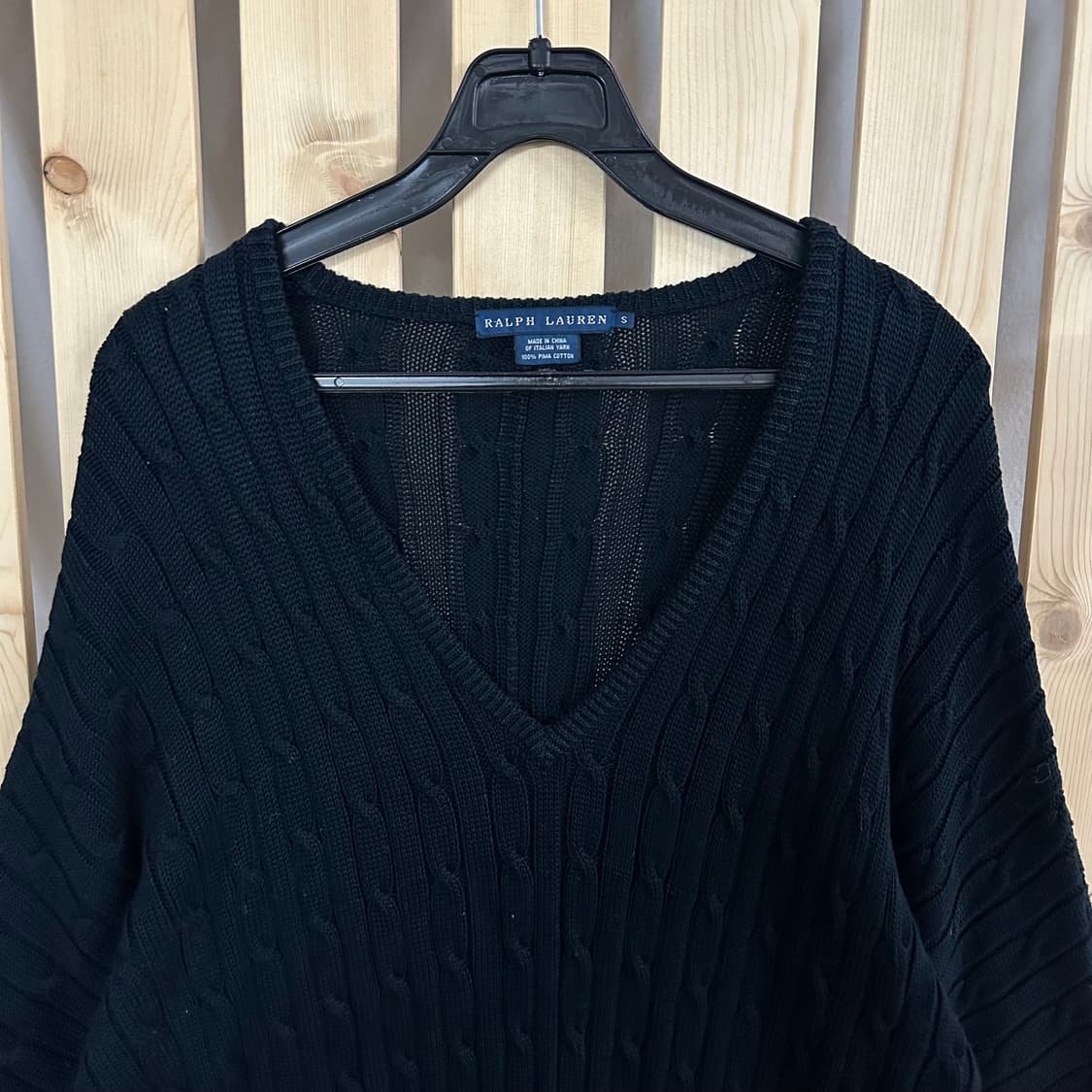 (S) 폴로랄프로렌 네이비 브이넥 케이블 니트 상품이미지3