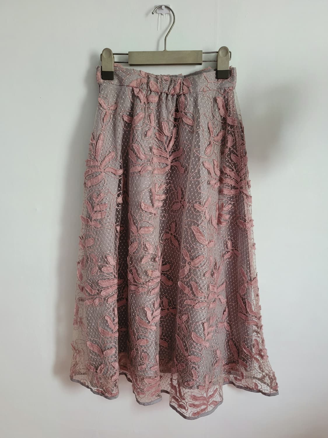 뮤트핑크브라운 도트 스커트 상품이미지2