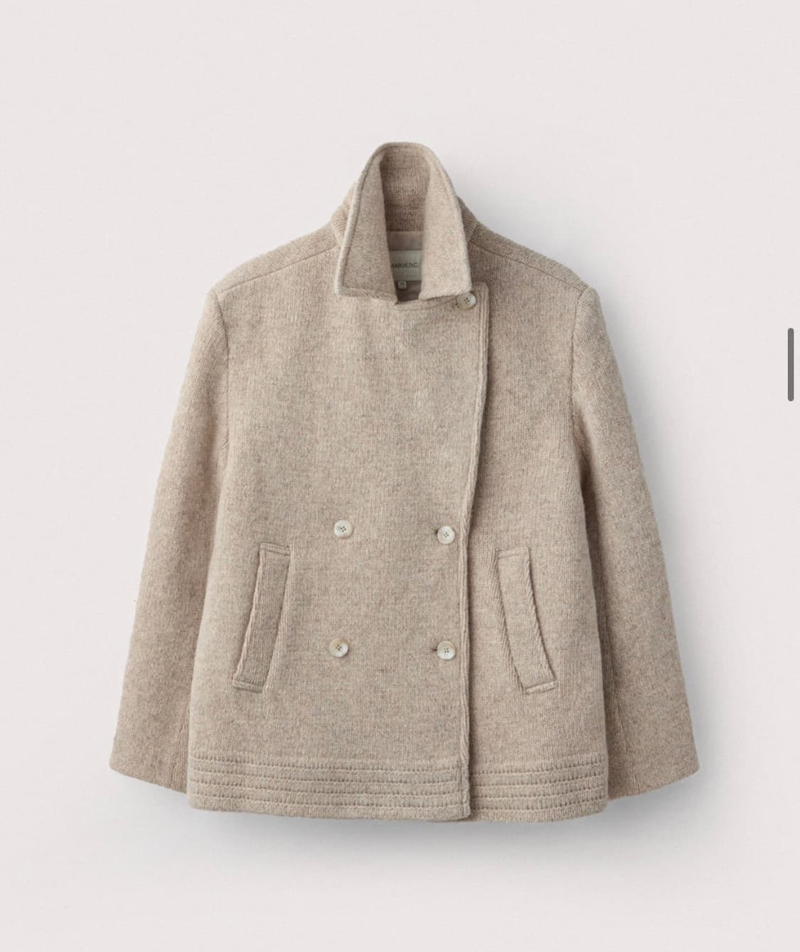 우마뭉 셔틀랜드 울 니트 피코트 아몬드 36 상품이미지3