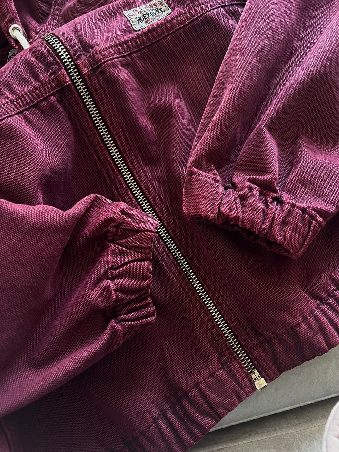 스투시 캔버스 워크 후드 자켓 와인 상품이미지5