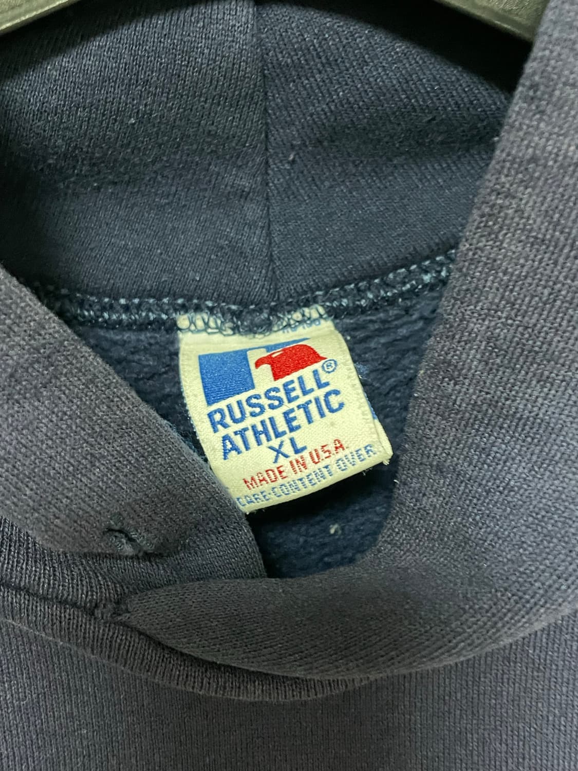 (XL) 90s 러셀 애슬래틱 50/50 후드 네이비 상품이미지3