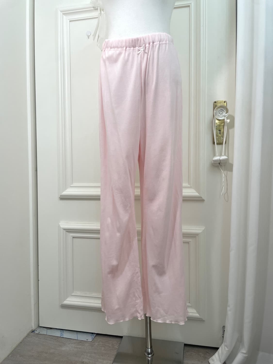 pink cotton lace point 3pcs pajama set 상품이미지10