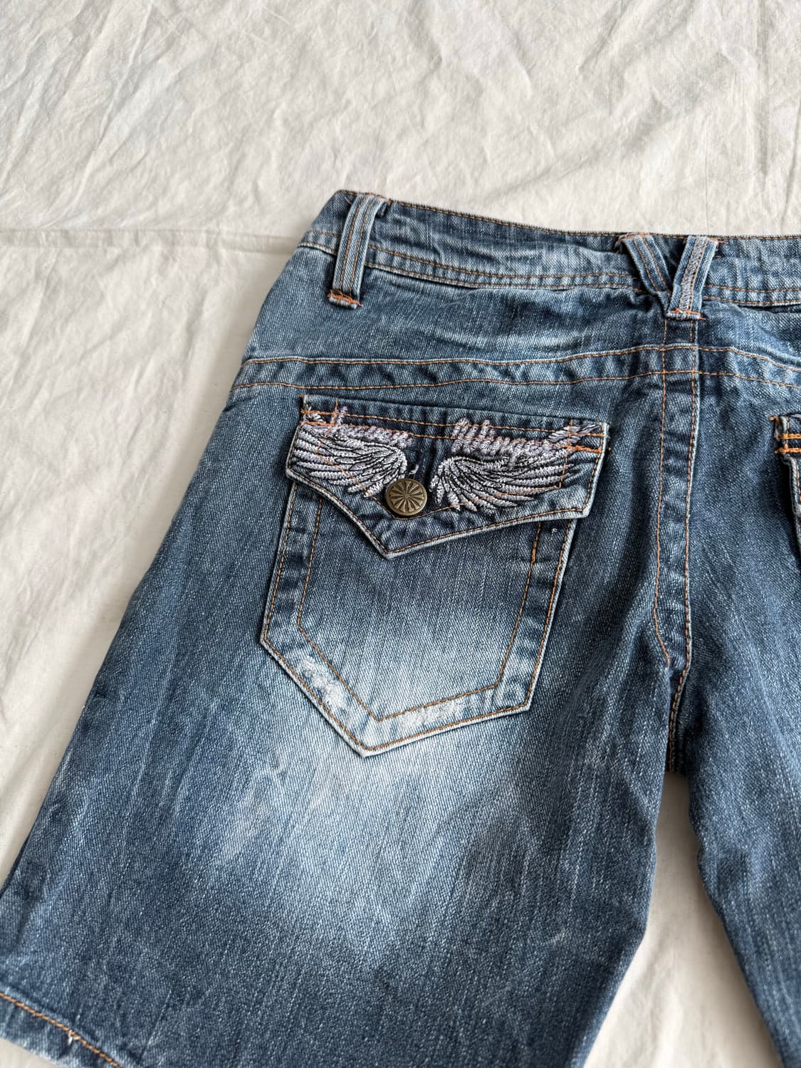 스카이봄버 와투케 y2k 자수 반바지 상품이미지3