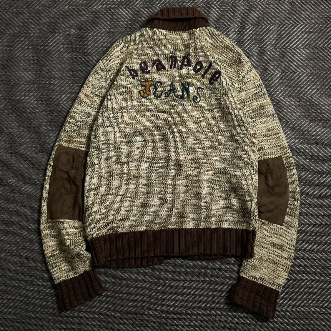 빈폴 진 올드스쿨 빅로고 엘보 패치 니트 집업y 4675 상품이미지2