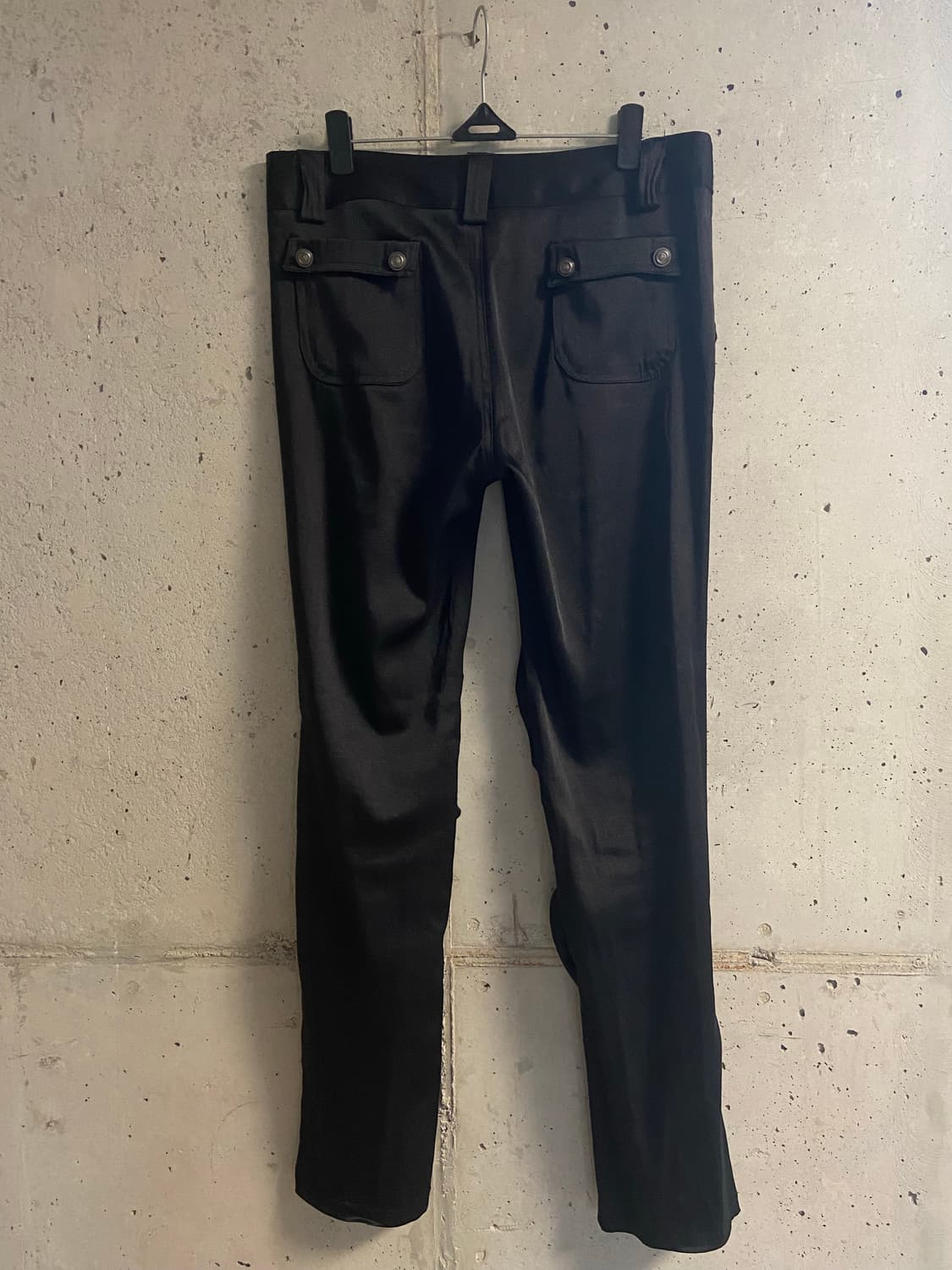 Satin black shirring pants 상품이미지2