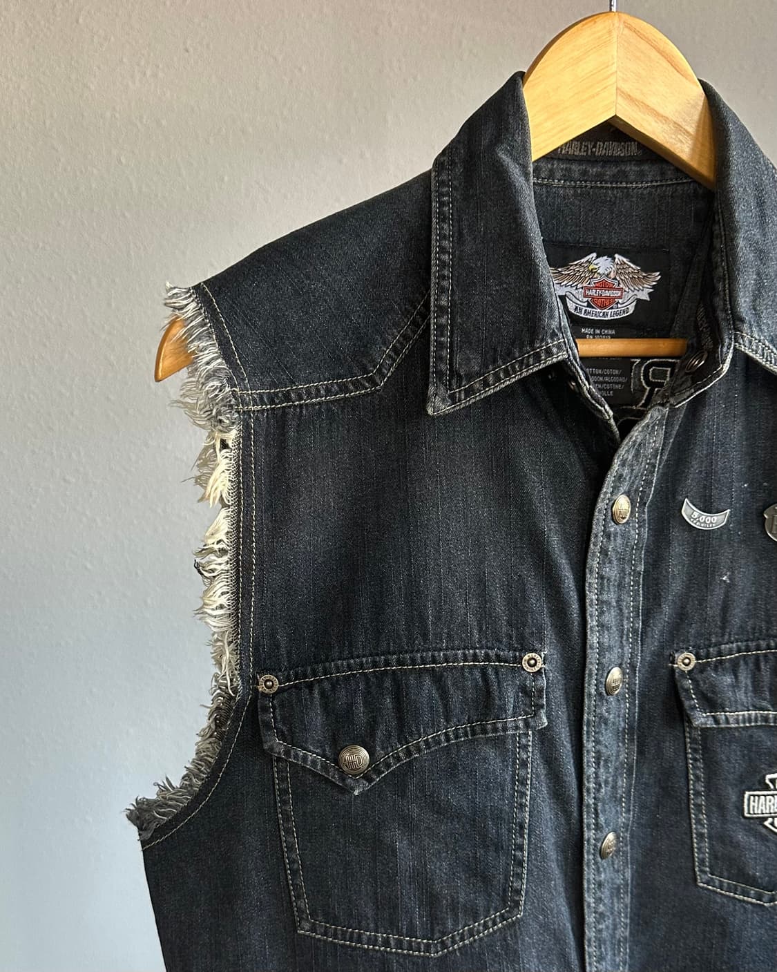[M]할리 데이비슨 모터싸이클 데님 베스트 조끼 상품이미지4