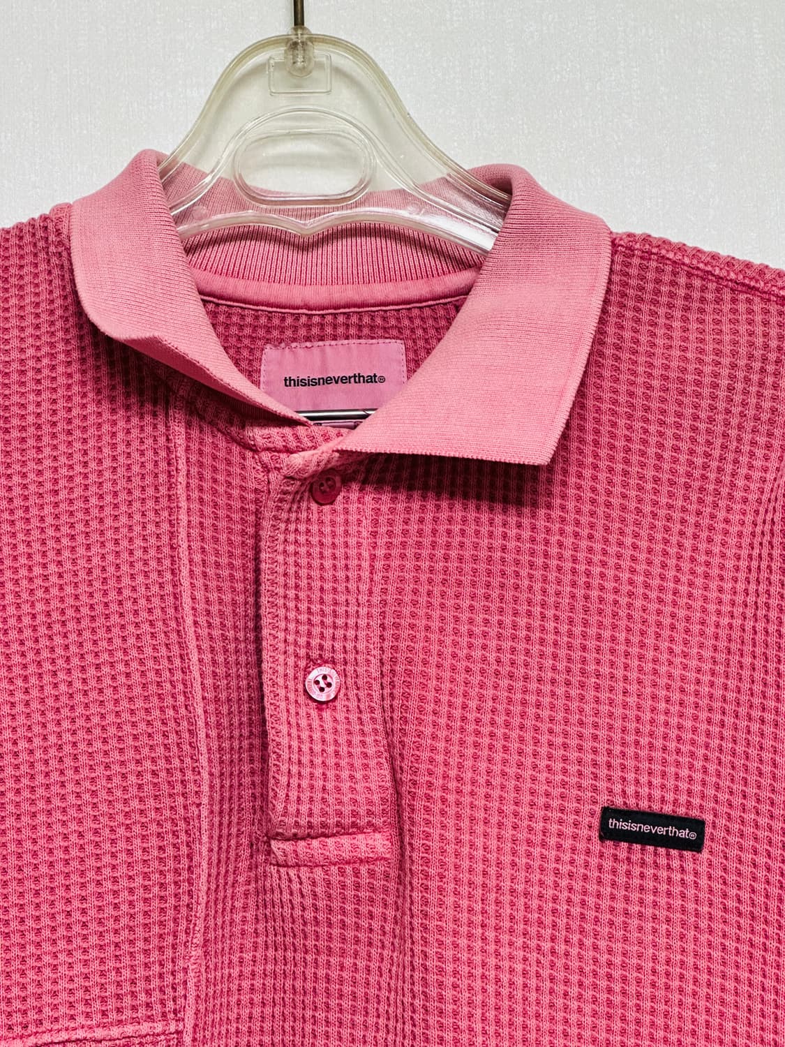 디스이즈네버댓 와플 폴로 핑크 상품이미지2