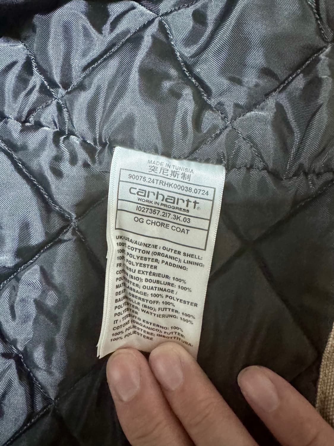 칼하트wip og 초어 코트 더스티 해밀턴 브라운 - 윈터 L사이즈 상품이미지6