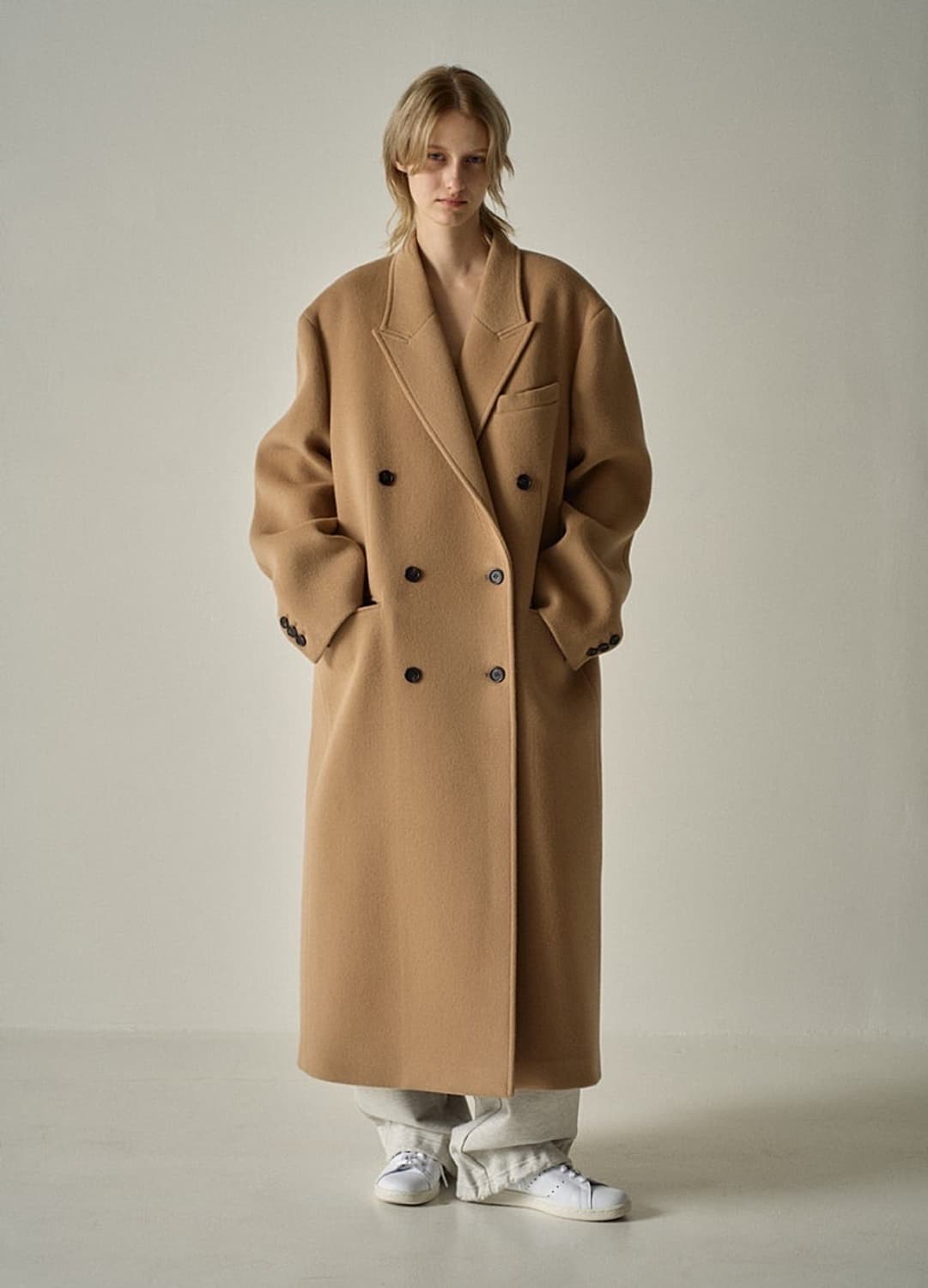 파사드패턴 캐시미어 더블 코트 카멜, S사이즈 상품이미지2