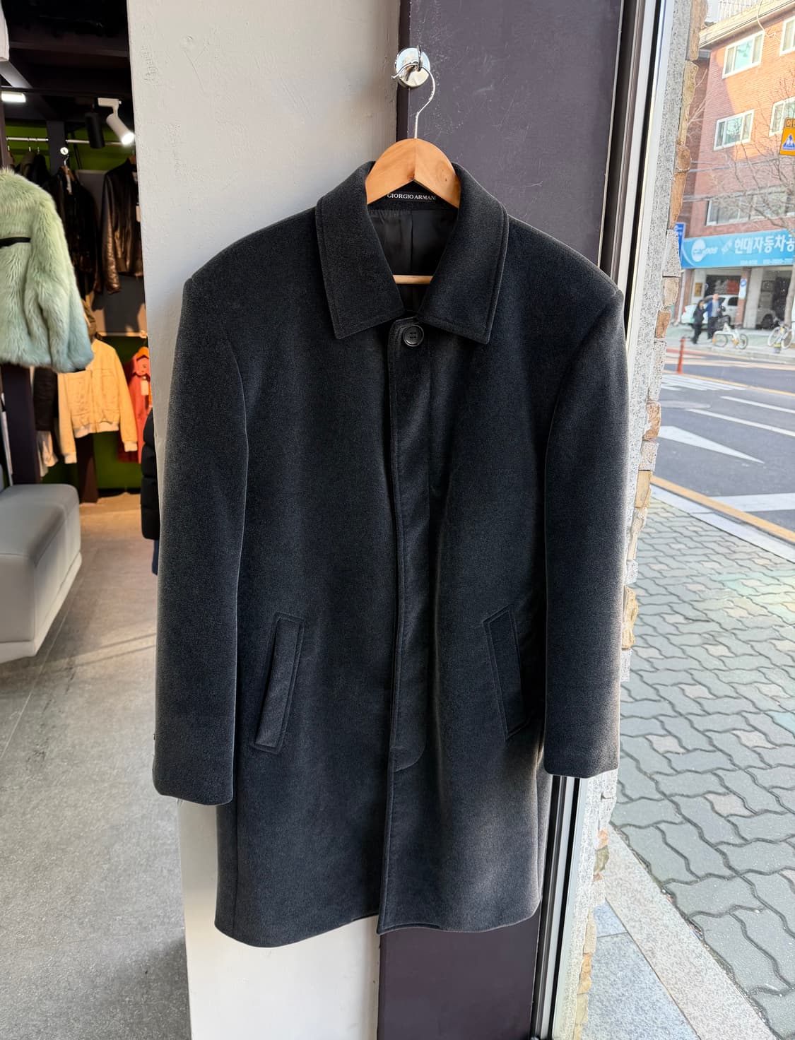 52/ 조르지오 아르마니 90AW 벨벳 울 코트자켓 상품이미지2