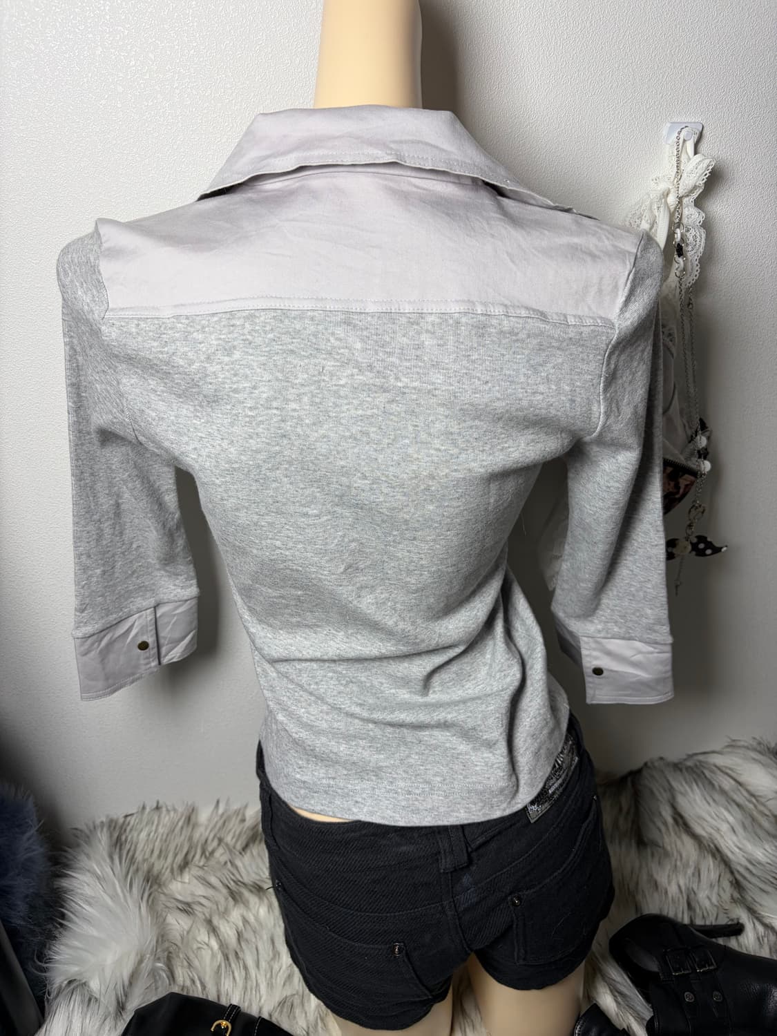 Y2k 버튼 긴팔 탑 상품이미지5