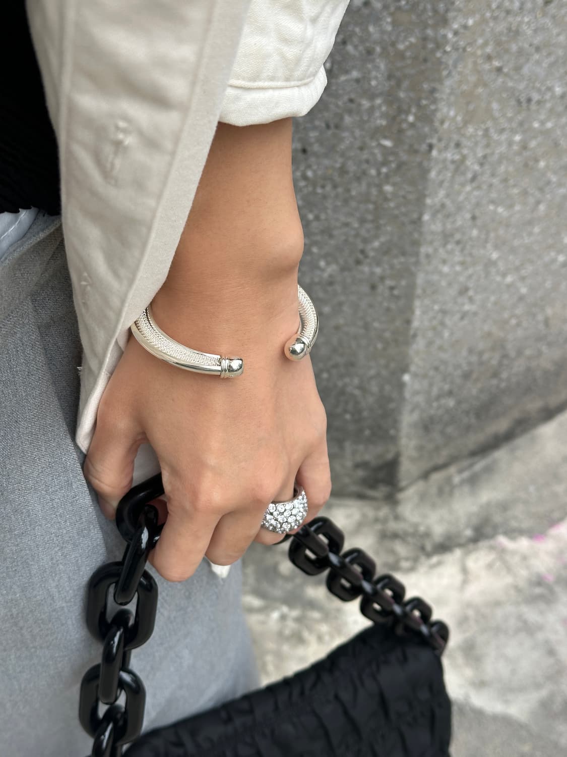 Atlas Weave 925Silver Bangle 상품이미지1