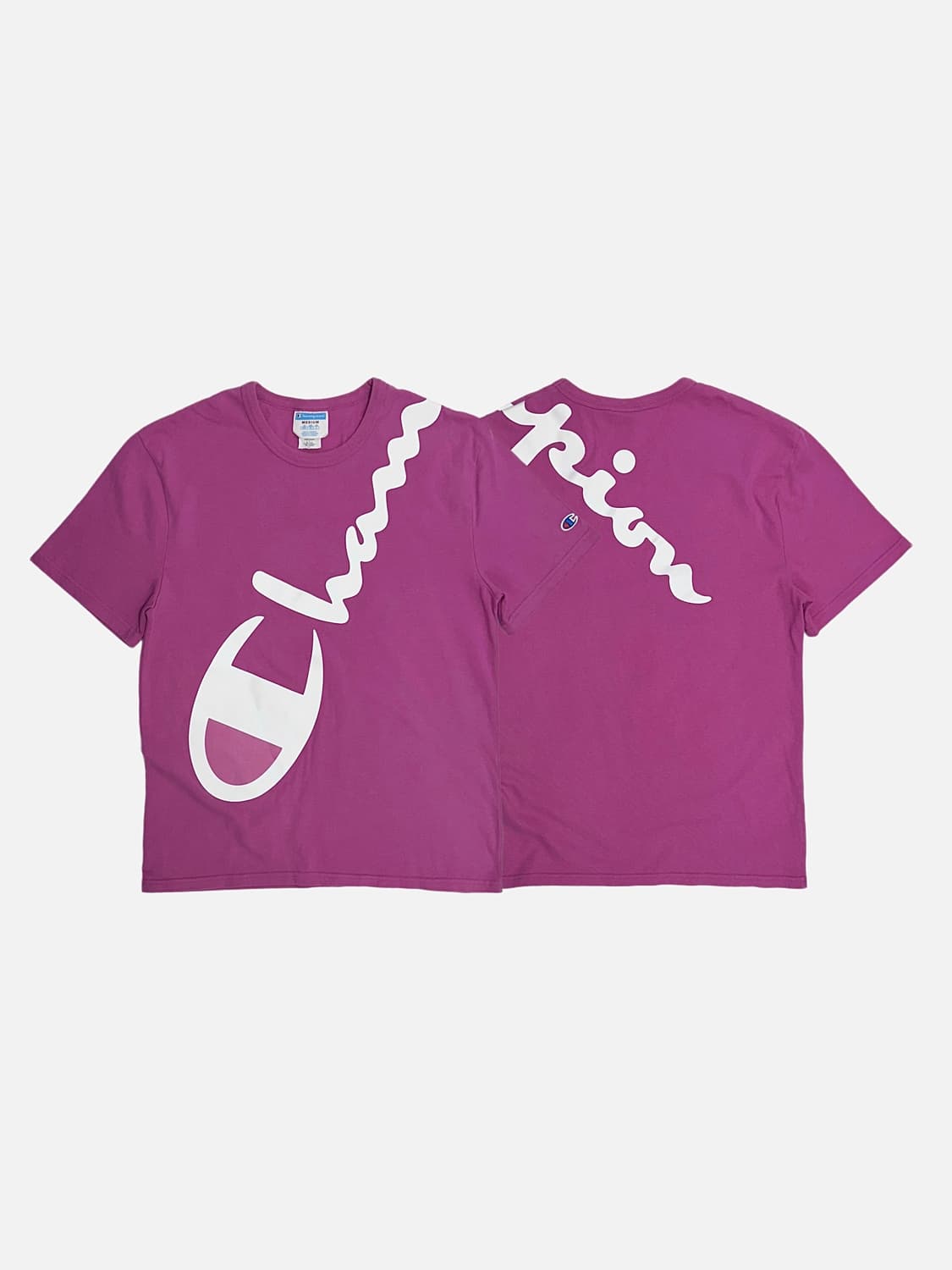 챔피온 사선 빅로고 반팔티 핫핑크 상품이미지1