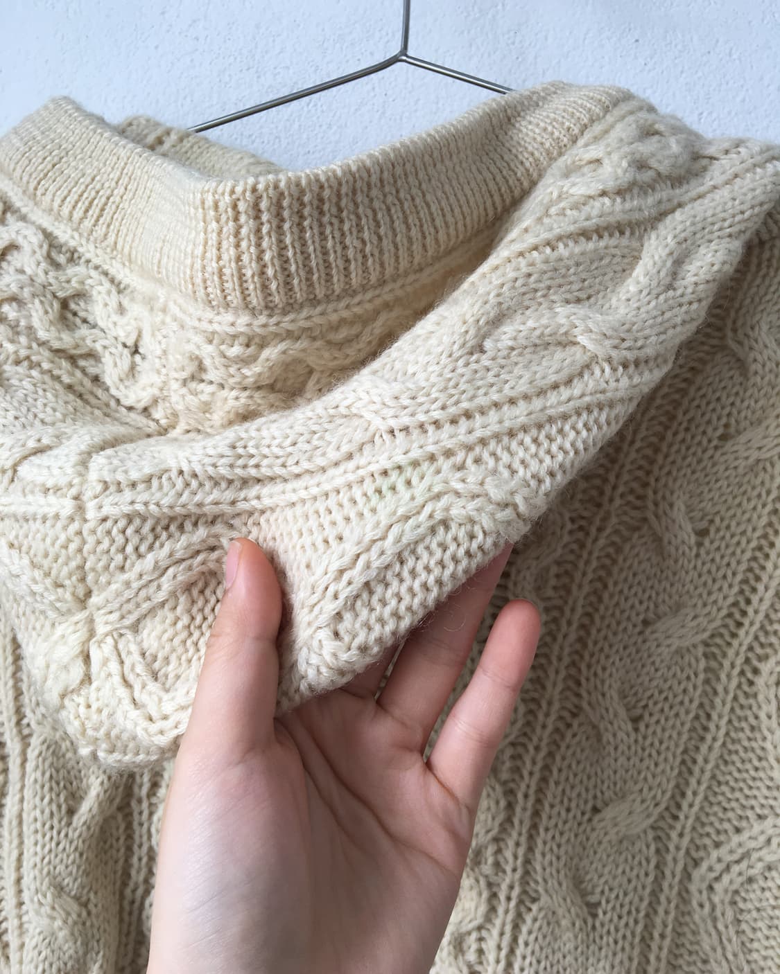 Woolen knit cable hood zip up 상품이미지4