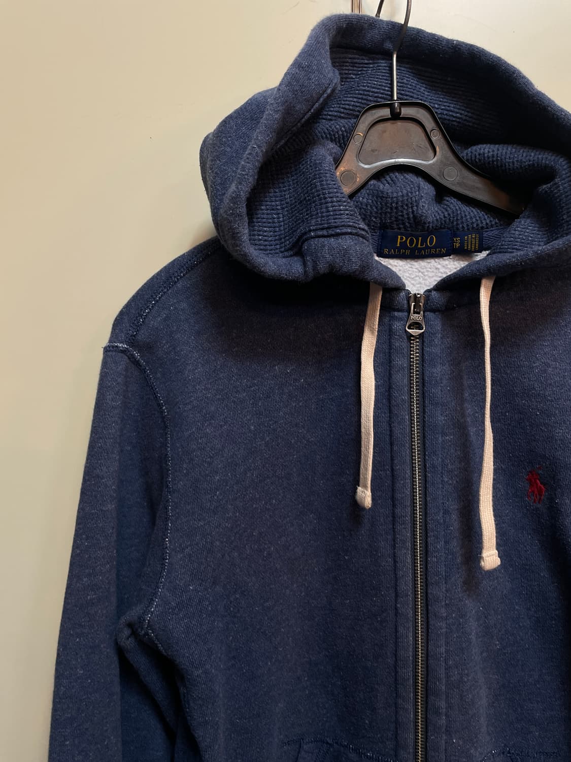 폴로 데님컬러 기모 후드집업 상품이미지3