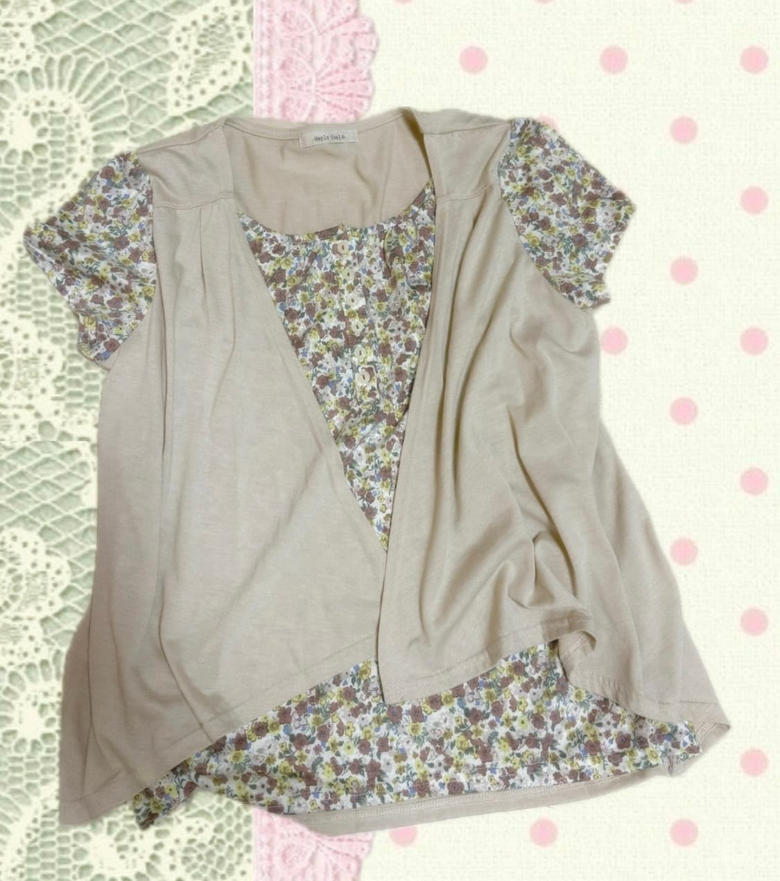 Mori flower t-shirt 모리 잔꽃 바선생 반팔 (일체형) 상품이미지1