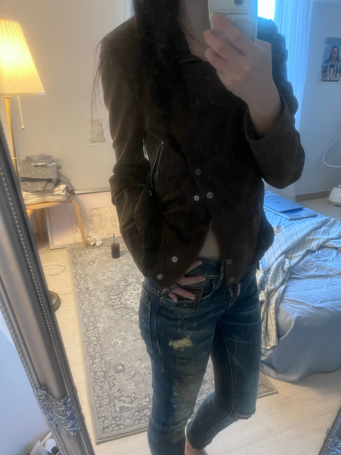 구찌 빈티지 가죽자켓(브라운) 상품이미지4