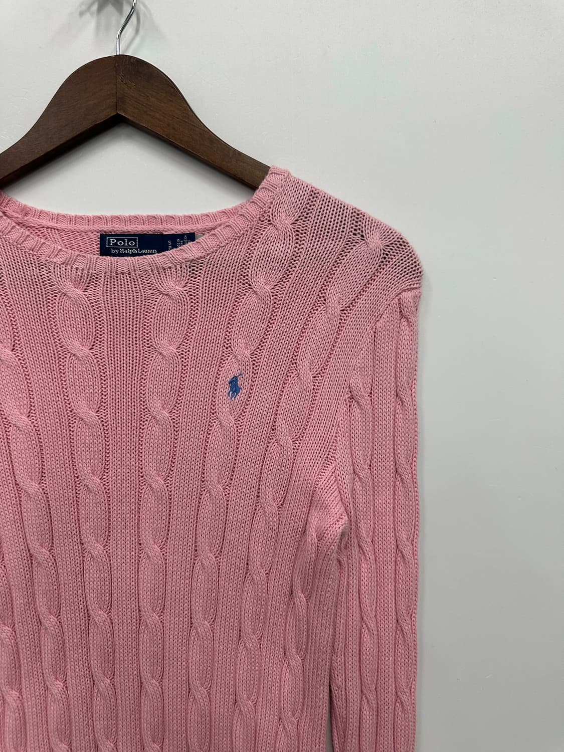 폴로 핑크 꽈배기 니트  상품이미지3