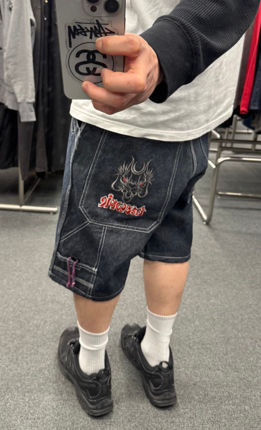 33) 아메리칸 빈티지 스트릿 힙합팬츠 카펜터 워크팬츠 반바지 데님 상품이미지2