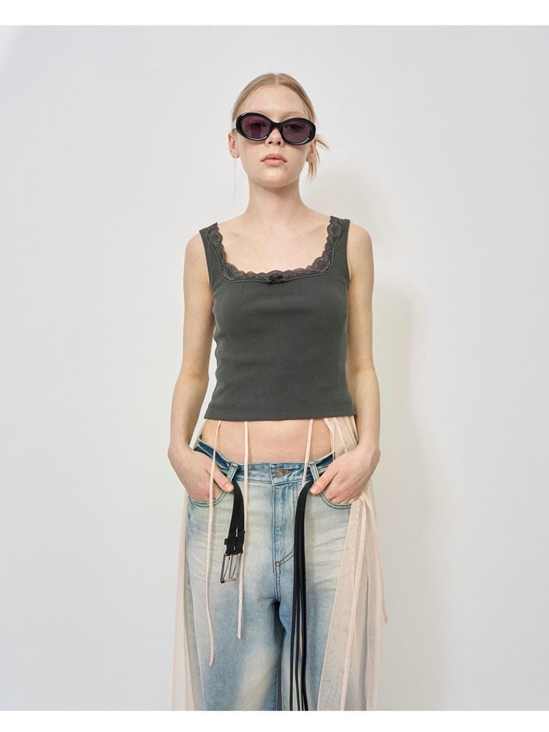 LCDC LACE-TRIM TANK TOP 상품이미지1