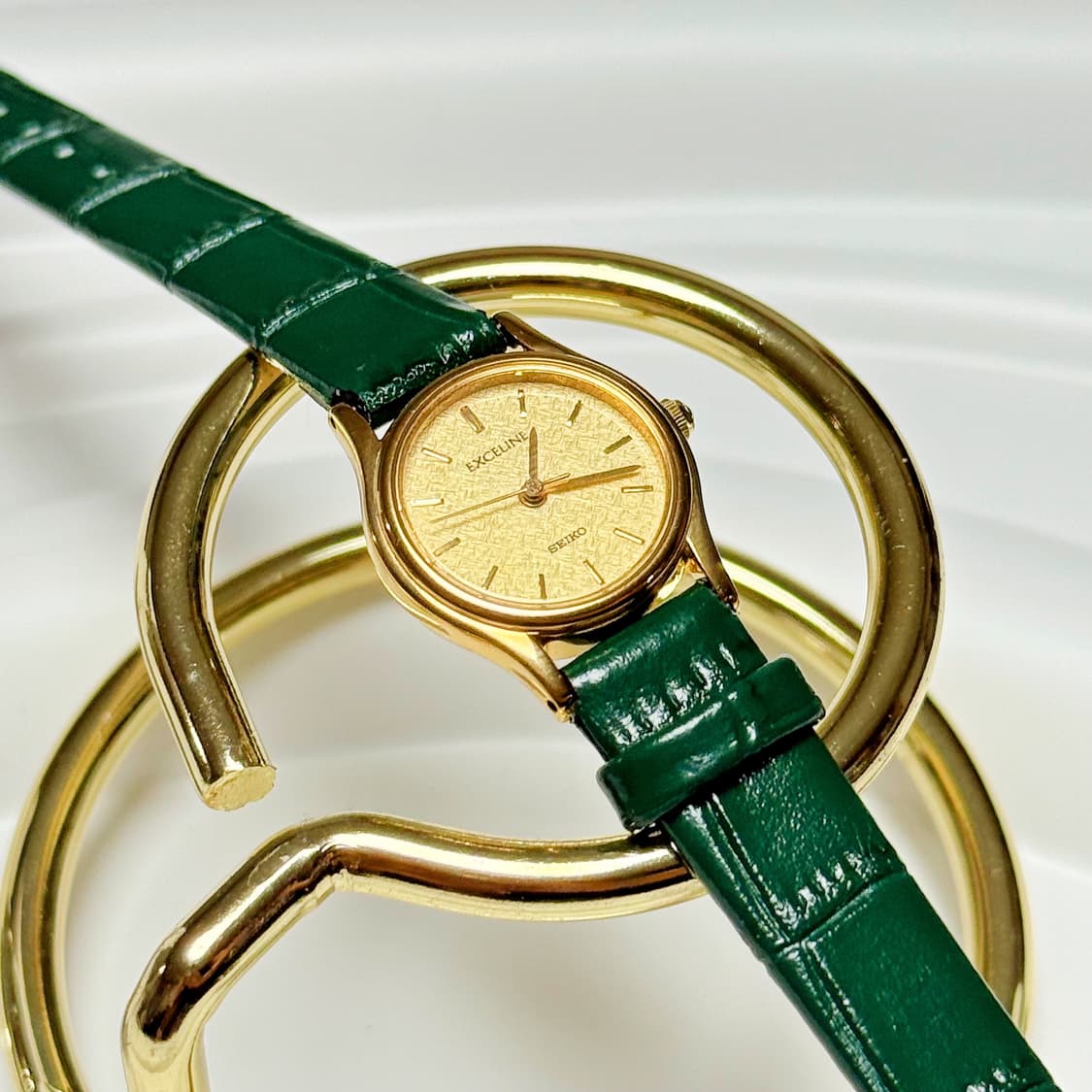 80's90's 세이코 빈티지 돌체 골드 린넨 다이얼 워치 상품이미지4