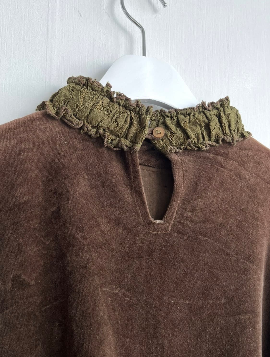 Smimi collection 브라운 레이스 벨벳 블라우스 상품이미지5