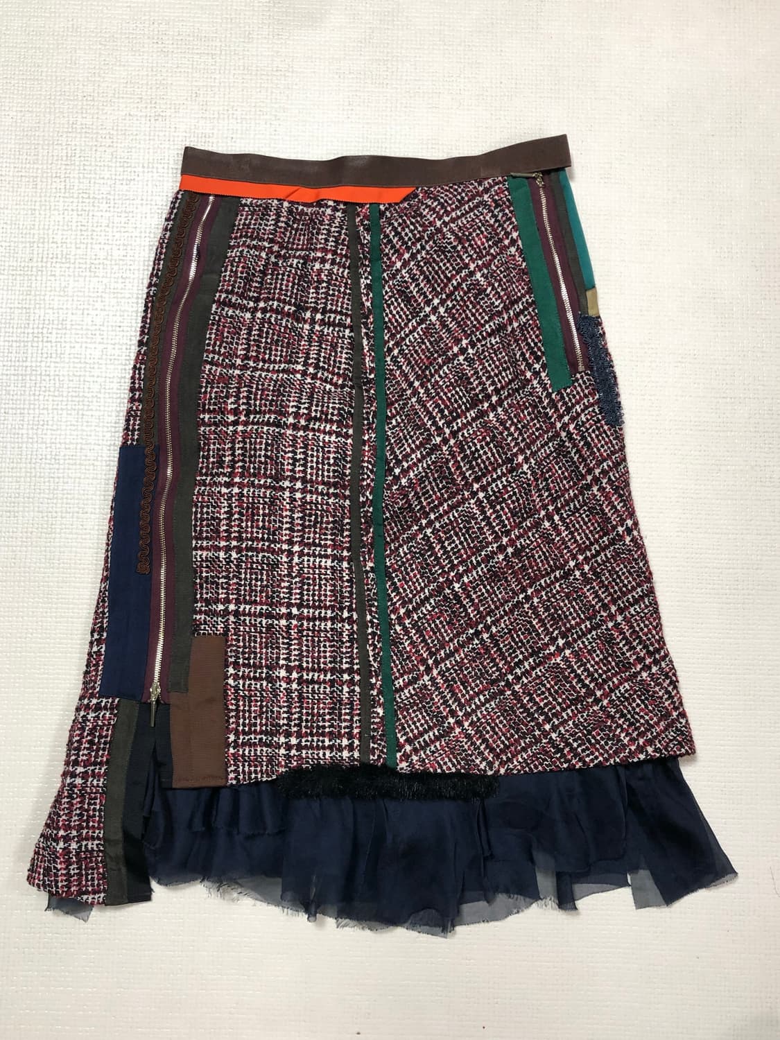 빈티지 블루 프릴 미디 스커트 상품이미지8