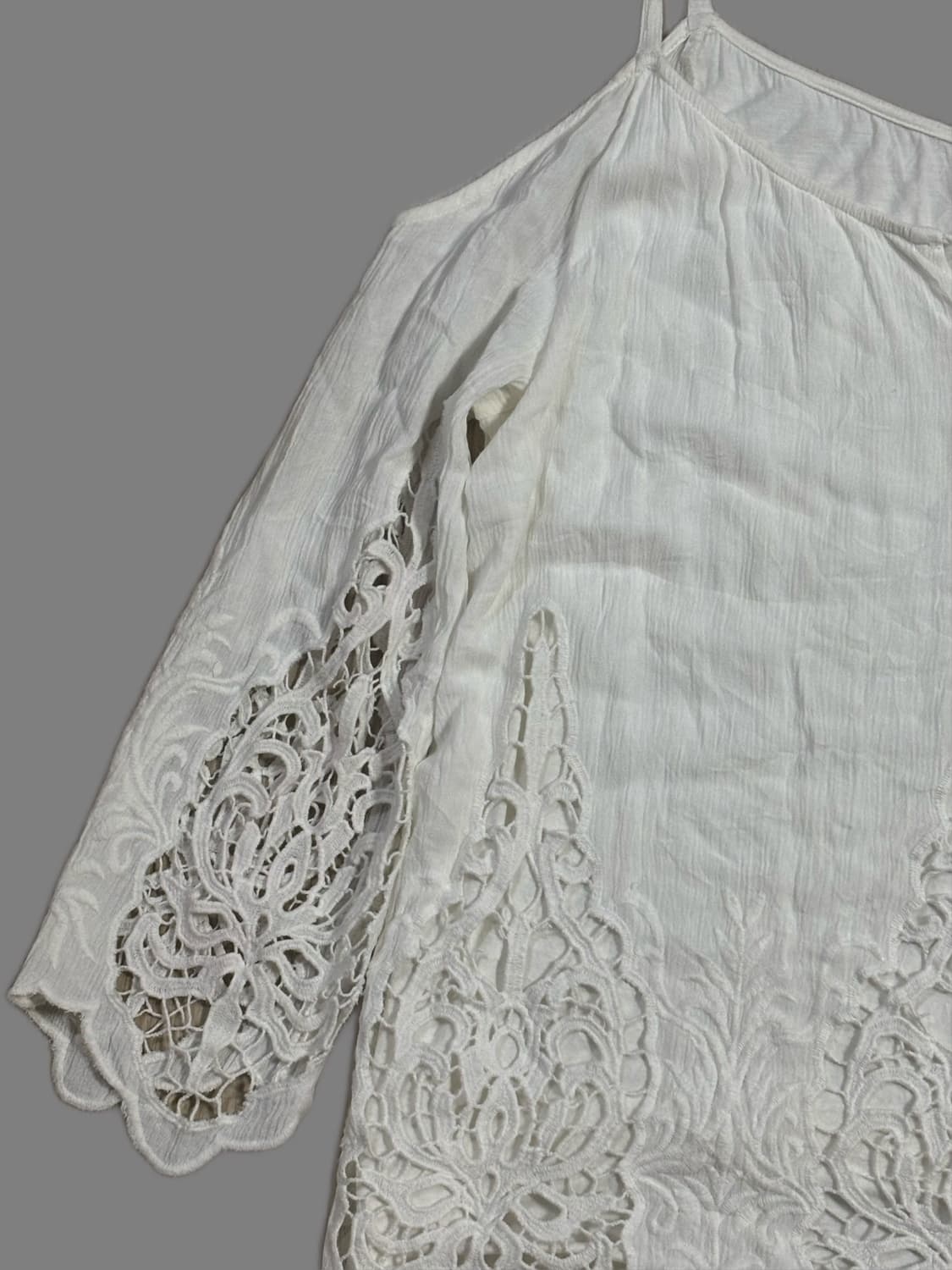 빈티지 INC 화이트 레이스 오프숄더 블라우스 상품이미지2