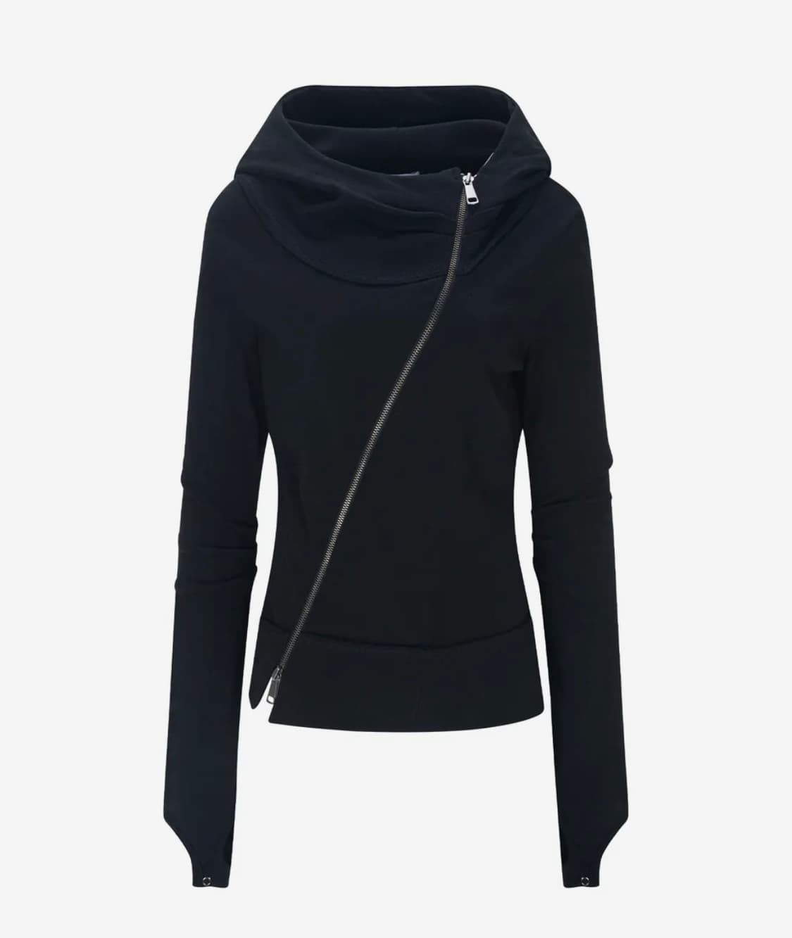 플리즈노팔로우 에디 언발 하이넥 후드집업 상품이미지1