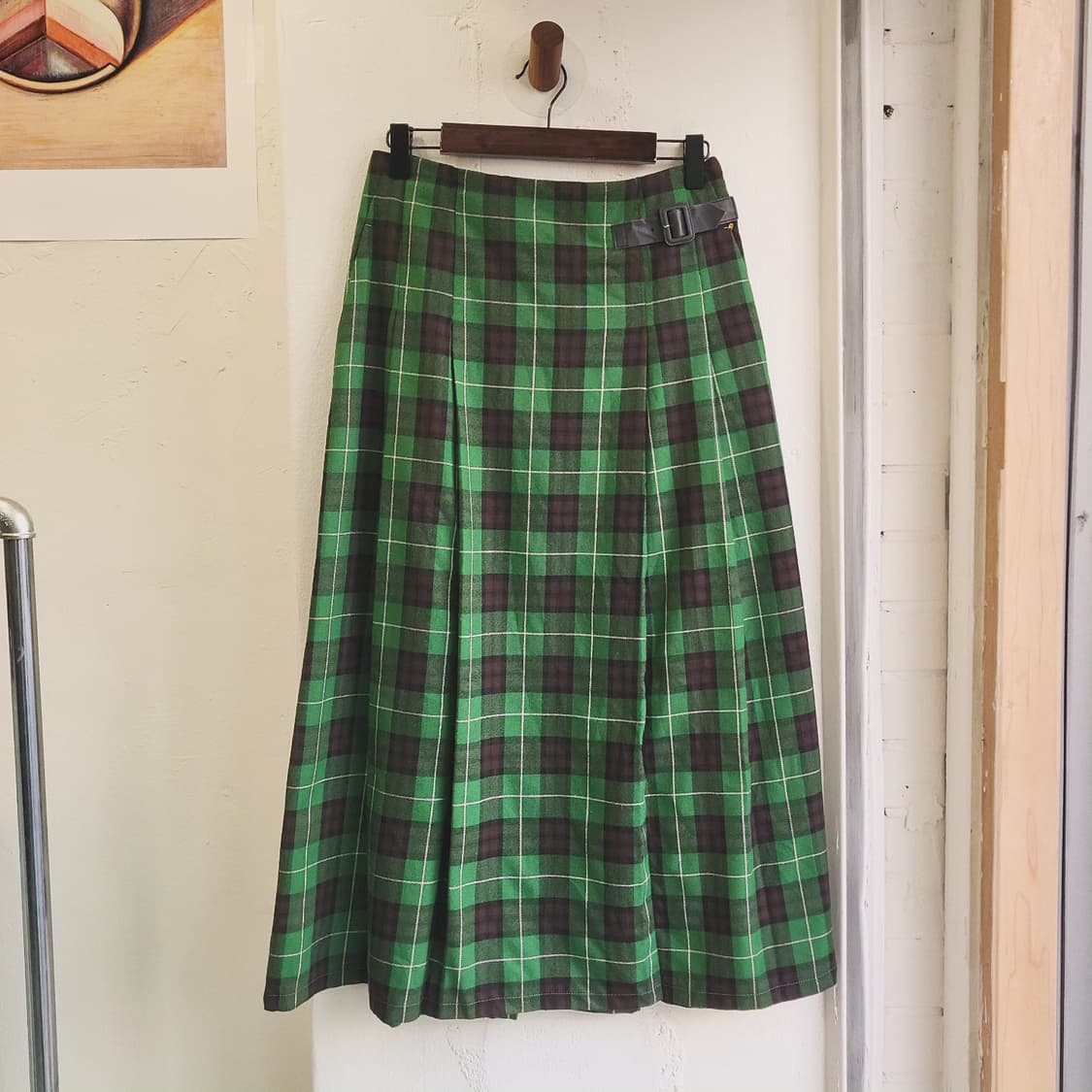 GU 사이드벨트 체크 밴딩스커트 상품이미지2