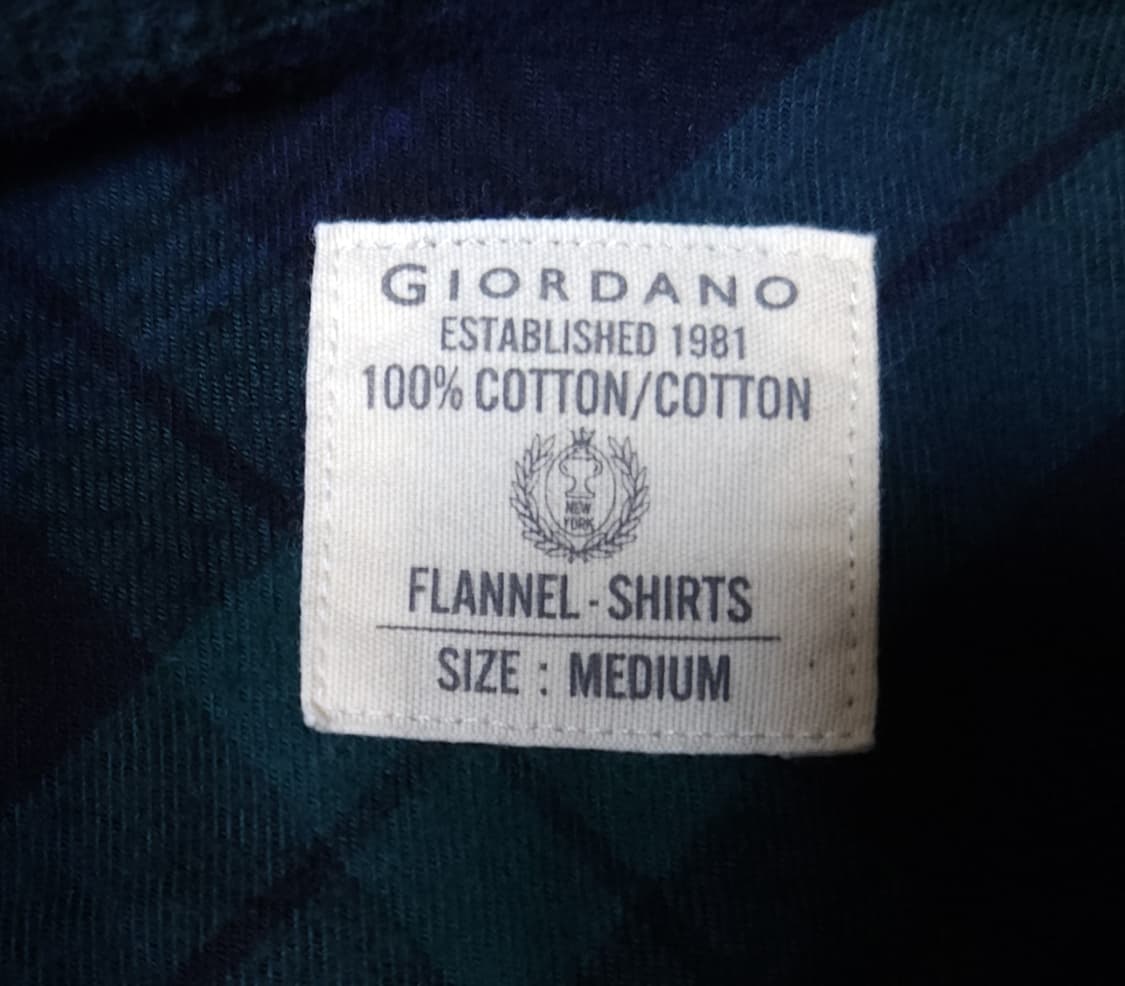 지오다노 코튼 100% 플란넬 패턴 체크셔츠, 긴팔티셔츠 90 상품이미지4