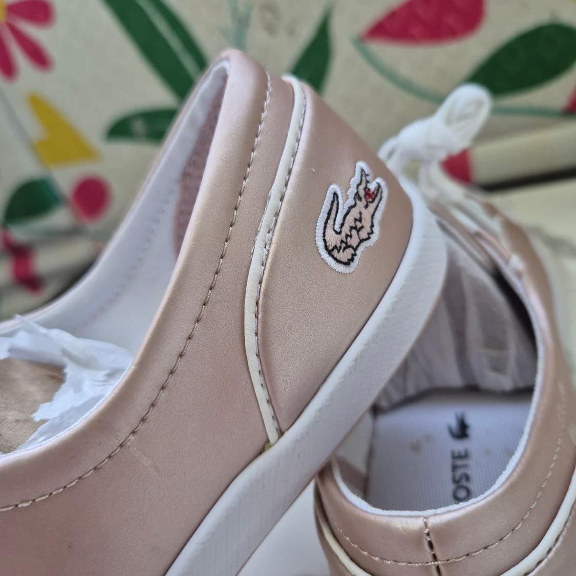 라코스테 핑크 베이지 여성 스니커즈 운동화225 상품이미지6