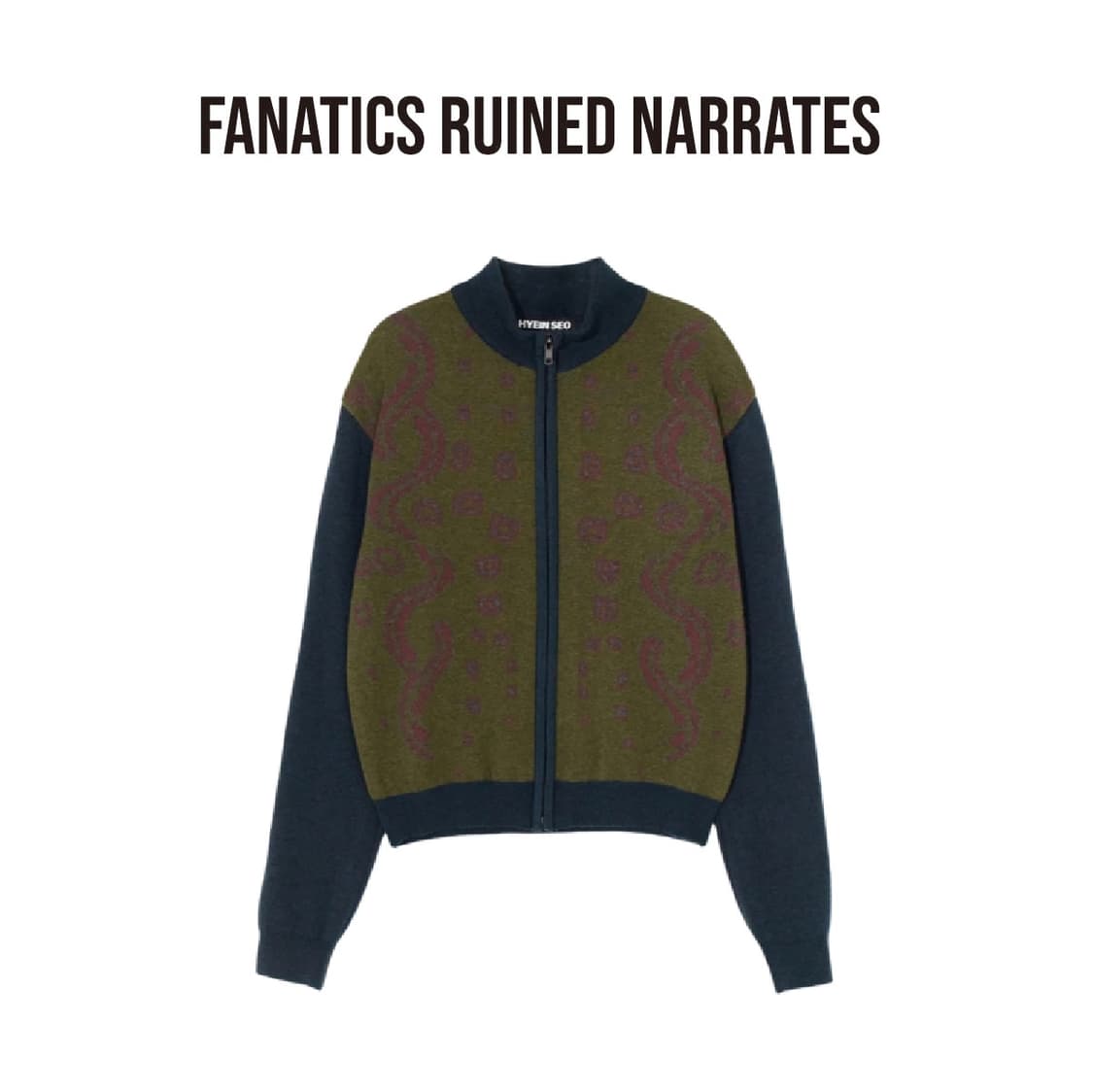 [2]혜인서 그래픽 니트 집업 상품이미지1