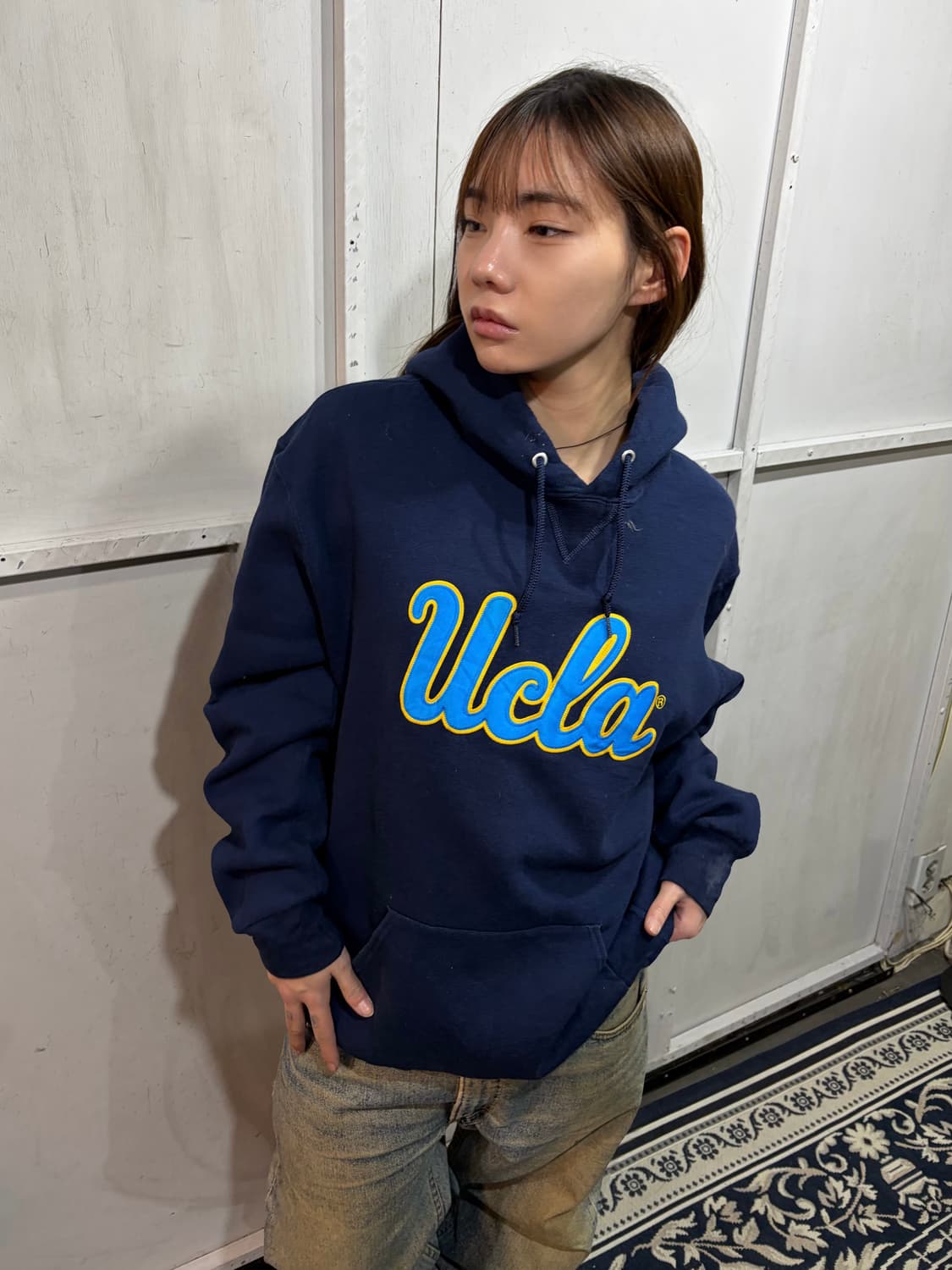 90s UCLA navy U.S.A hoodie 상품이미지1