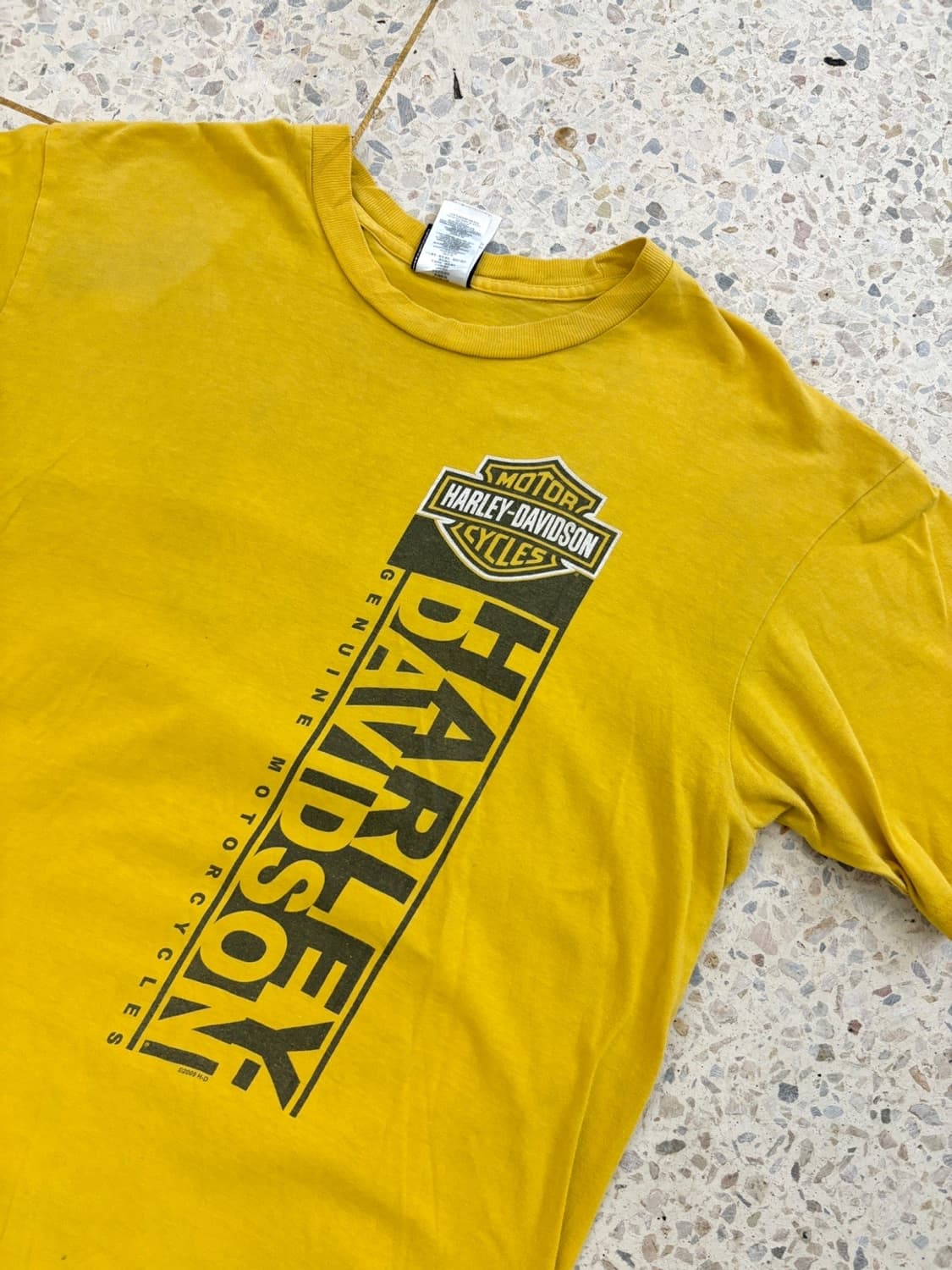 MADE IN USA 🇺🇸 할리데이비슨 프린팅 반팔 옐로우 상품이미지5