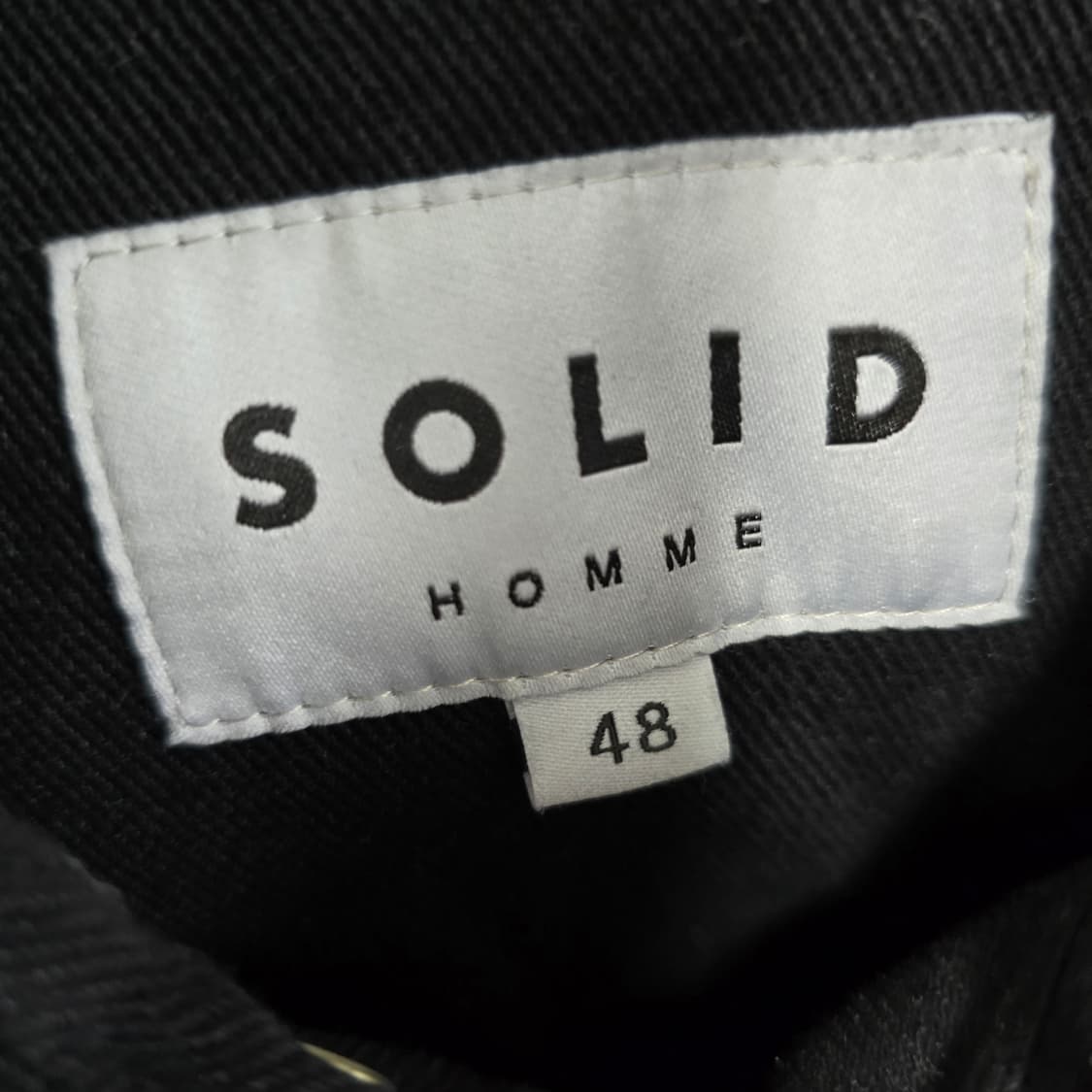 솔리드옴므 백로고 데님 셔츠 자켓 48사이즈 판매 상품이미지3