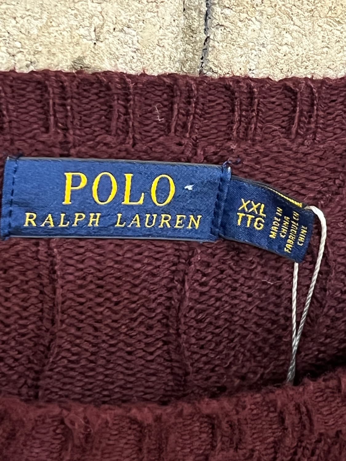 폴로 랄프로렌 버건디 케이블 니트 상품이미지3