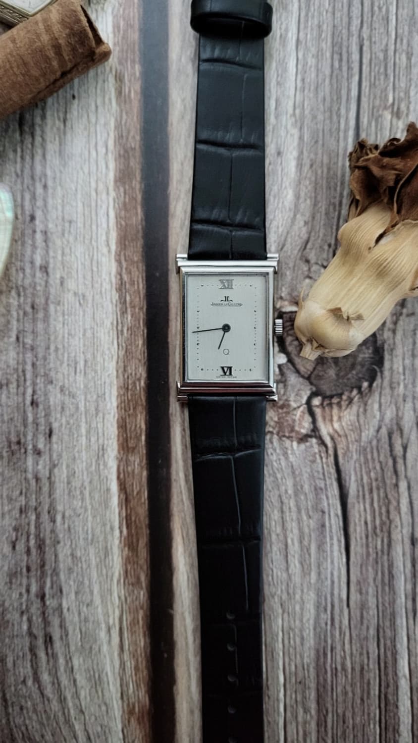 정품 예거르쿨트르 스틸 스퀘어 울트라씬 남여공용 쿼츠 시계 상품이미지3