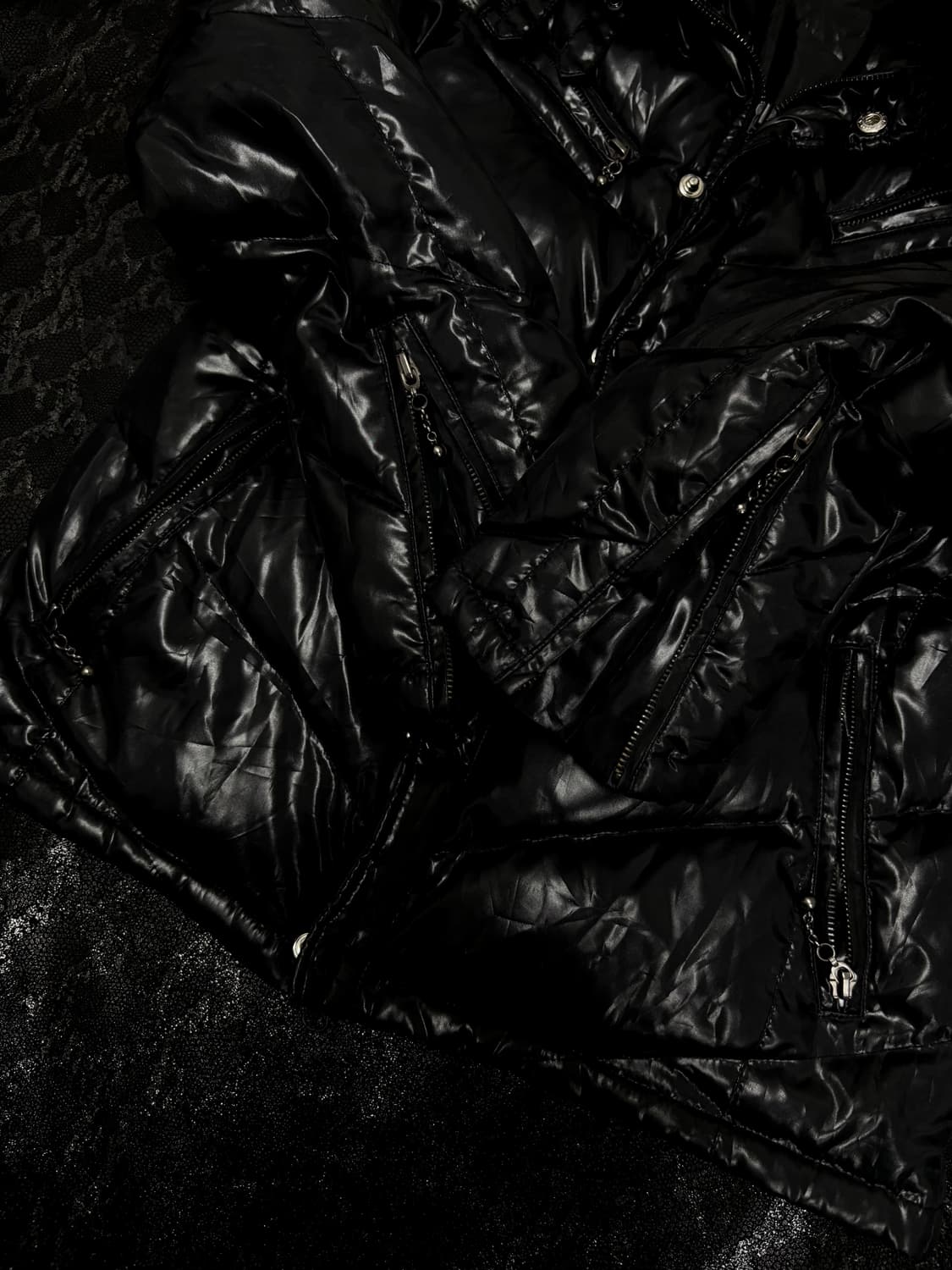 “M&s” 00’s Rare V-Kei Black Fur Trimming 상품이미지3