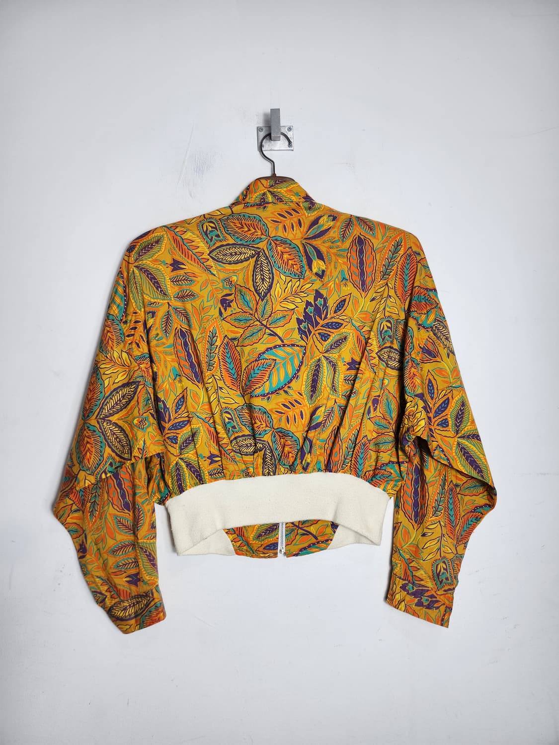 FRANCHIR 보태니컬 리프 패턴 크롭 블루종 상품이미지5