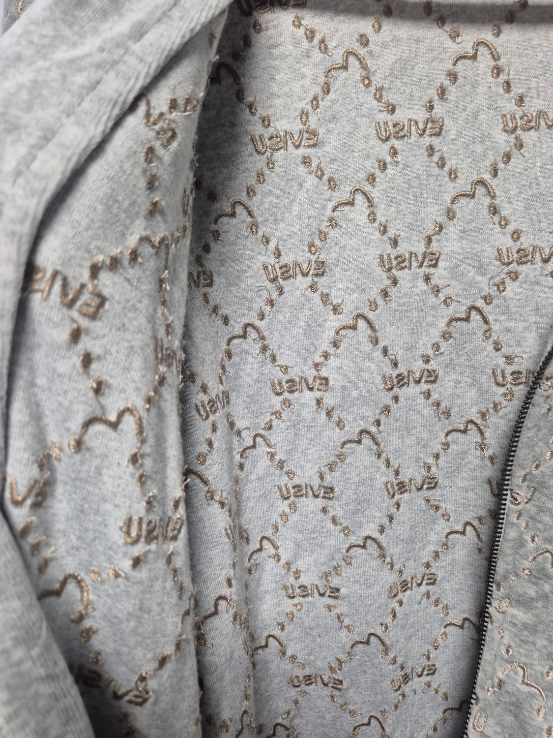 EVISU 에비수 올오버 패턴 후리스 집업 105 XL사이즈(상태A급) 상품이미지6