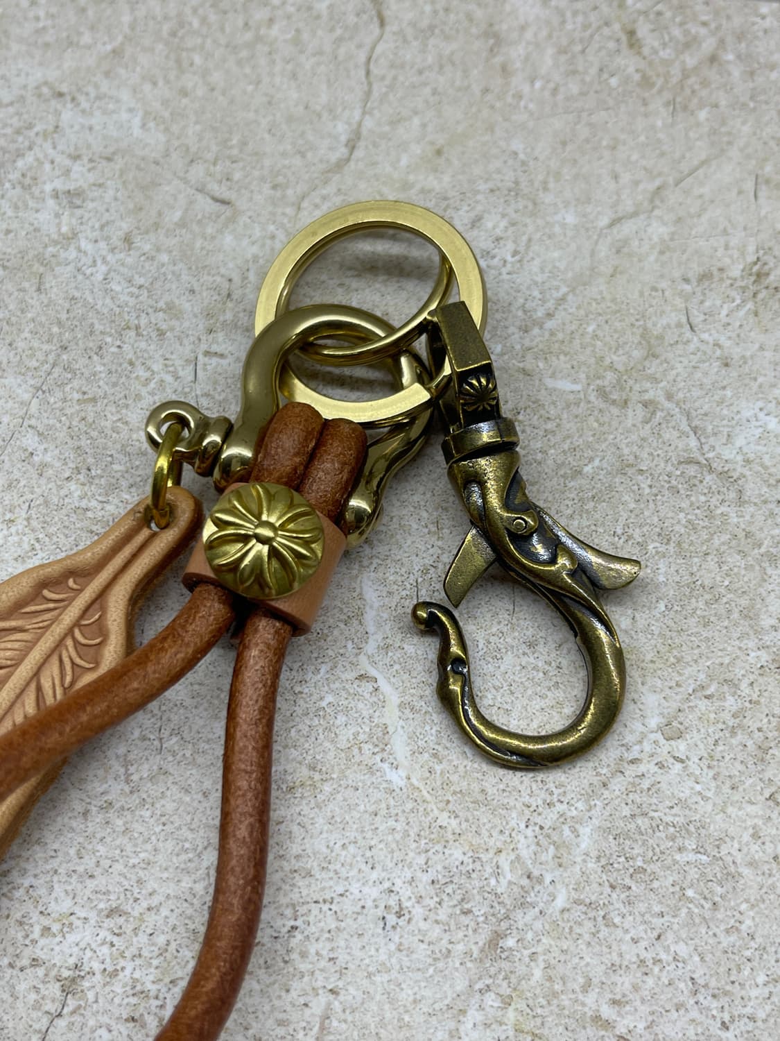 빈티지 브라스 훅 가죽 루프 키링세트 / 아메카지 워크웨어  상품이미지3