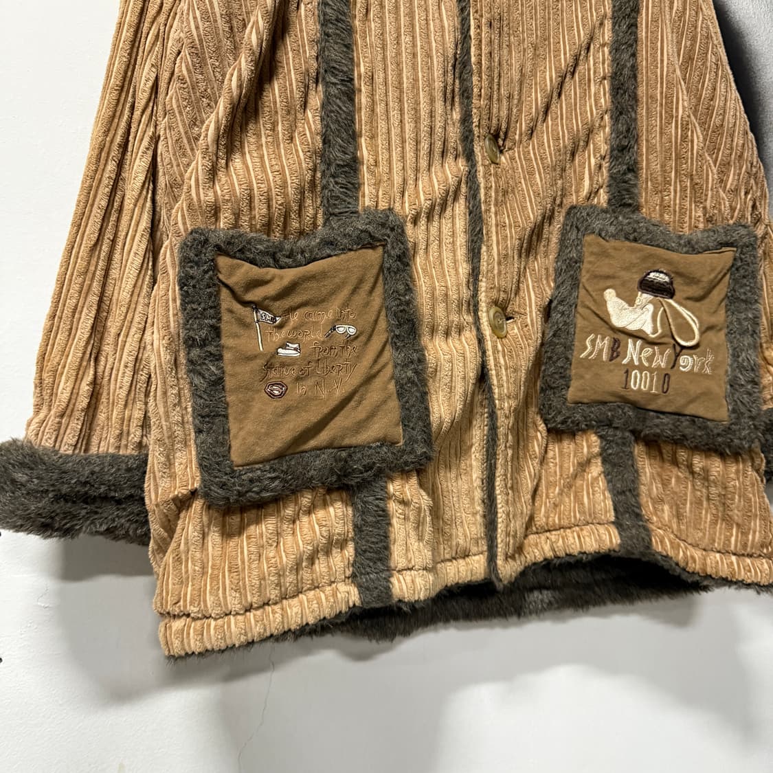 VTG 빈티지 오버 사이즈 코듀로이 퍼 코트 자켓 상품이미지3