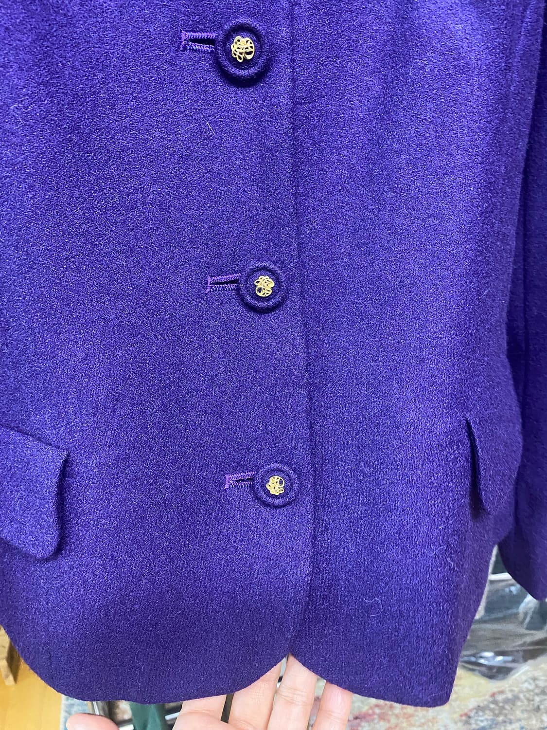dictiondor 퍼플 울 금장 버튼 자켓 상품이미지3