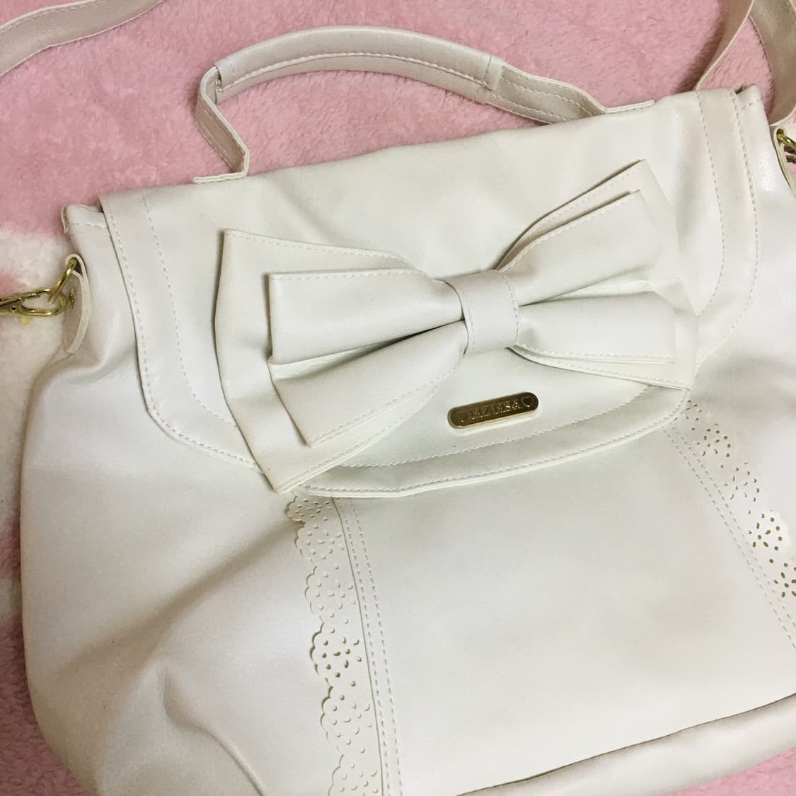 리즈리사 리본 레이스 화이트 숄더백 히메갸루 라떼갸루 히메카지 상품이미지2