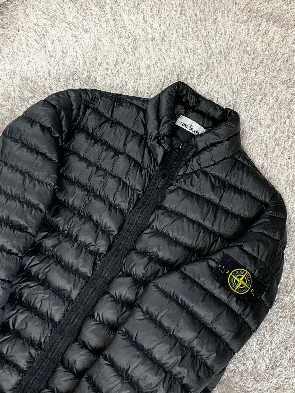 [XL] 정품 스톤아일랜드 가먼트 다이드 푸퍼 경량패딩 블랙 상품이미지1