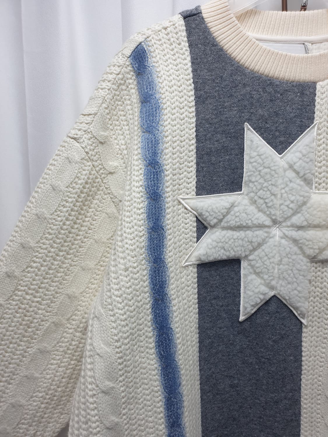 솔리드옴므 오버핏 멀티원단 니트 100사이즈 상품이미지3